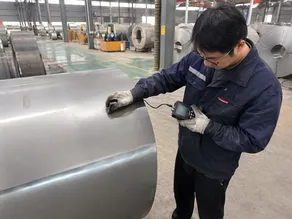 Stage 1 incoming steel coil inspection with ultrasonic thickness gauge