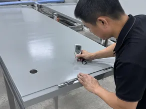 Stage 4 powder coating adhesion and dry film thickness inspection