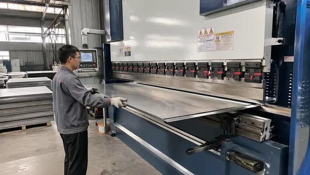 CNC press brake forming face sheets for hollow metal doors to ±0.2mm dimensional tolerance