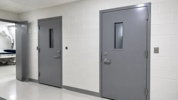 Heavy-gauge 16-gauge hollow metal doors for healthcare and correctional facility applications