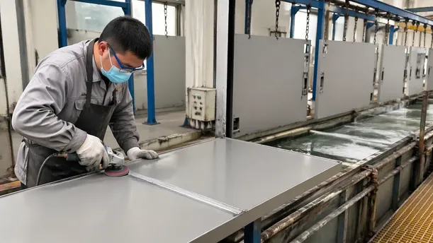 Weld seam grinding and secondary phosphate treatment before powder coating on hollow metal doors