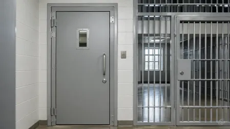 2.0mm body gauge heavy duty security door with 7-point locking for correctional and detention facility