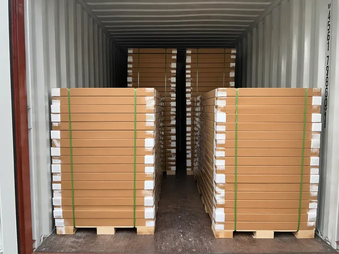 Security doors loaded in flat-pack KD format inside a 40HQ shipping container for export