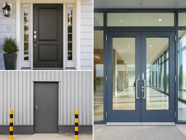 Security door applications across residential, commercial, and industrial market segments